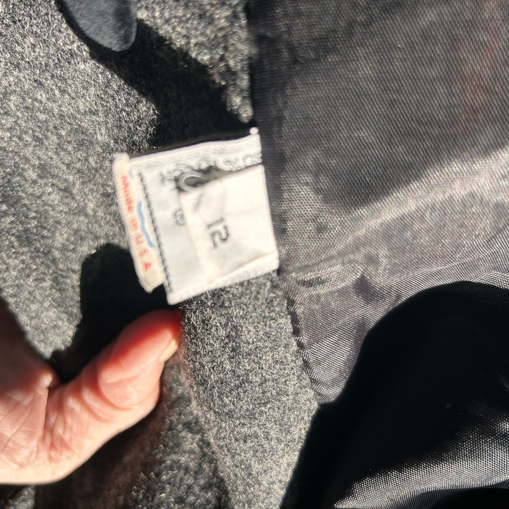 Rothschild Vintage 1990s Gray Wool Coat with Black Velvet Bow Accent - Picture 9 of 12
